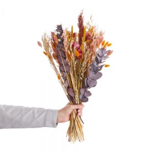 FLOWER MARKET - μπουκέτο αποξηραμένων λουλουδιών, μωβ/κίτρινο