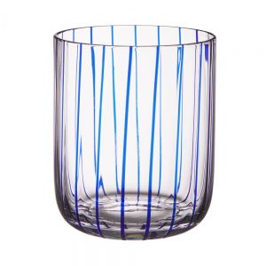 CHEERFUL - ποτήρι με μπλε ρίγες 400 ml