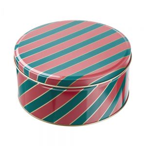 COOKIE JAR - κουτί μεταλλικό, στρογγυλό με σχέδιο "candycane" μεγάλο