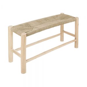 SERANG - παγκάκι από ξύλο τικ με πλεκτό κάθισμα