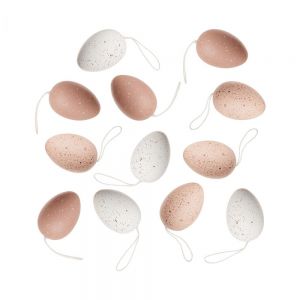 EASTER - αβγά διακοσμητικά 6cm 12τμχ, φυσικό χρώμα