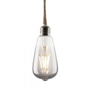 BULB LIGHT - λάμπα LED με σχοινί 110cm, ασημί. Λειτουργεί με μπαταρίες.