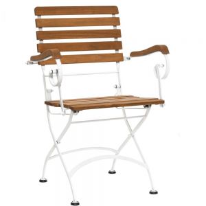 PARKLIFE - πτυσσόμενη καρέκλα με μπράτσα λευκή