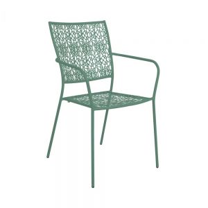 NANCY - καρέκλα με μπράτσα μεταλλική, σε χρώμα μέντας