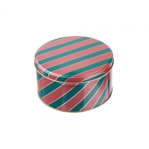 COOKIE JAR - κουτί μεταλλικό, στρογγυλό με σχέδιο "candycane" μικρό