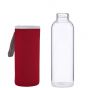 SMOOTHIE - γυάλινο μπουκάλι με επένδυση, κόκκινο 500ml