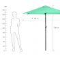 SIESTA - ομπρέλα κήπου Δ 1,8 m τιρκουάζ