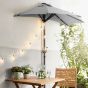 SIESTA - ομπρέλα κήπου ημικυκλική ανοιχτό γκρι