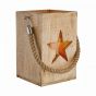 FOREST - φανάρι ξύλινο με διακόσμηση "αστέρι," H24cm
