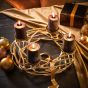 ADVENT - στεφάνι μεταλλικό, χρυσό με θέσεις για 4 κεριά