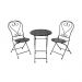 BOVERY - σετ τραπέζι με 2 καρέκλες, πτυσσόμενο μαύρο