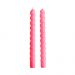 TWISTED - κεριά 2 τεμάχια με γυαλιστερή επιφάνεια Υ25,5cm, ροζ